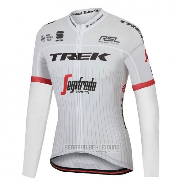 2017 Fahrradbekleidung Trek Segafredo Wei Trikot Langarm und Tragerhose - zum Schließen ins Bild klicken